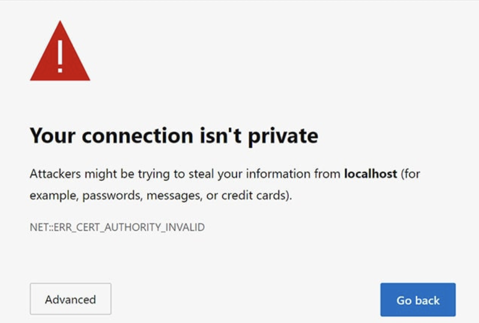 untrusted certificate warning