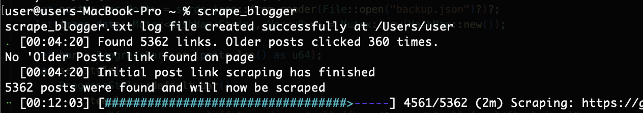 Image of a CLI output